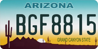 AZ license plate BGF8815
