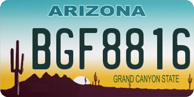 AZ license plate BGF8816