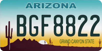 AZ license plate BGF8822