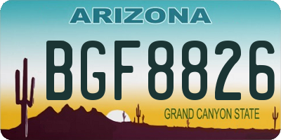 AZ license plate BGF8826
