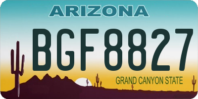 AZ license plate BGF8827