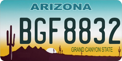 AZ license plate BGF8832