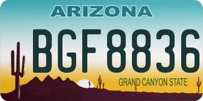 AZ license plate BGF8836
