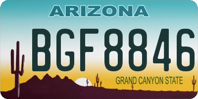 AZ license plate BGF8846