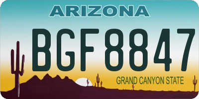 AZ license plate BGF8847