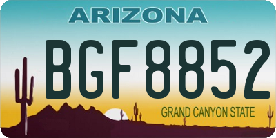 AZ license plate BGF8852