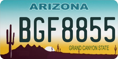 AZ license plate BGF8855