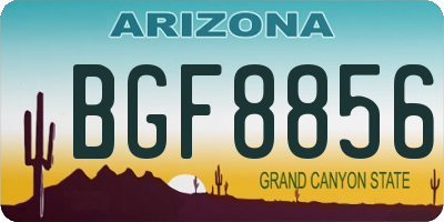 AZ license plate BGF8856