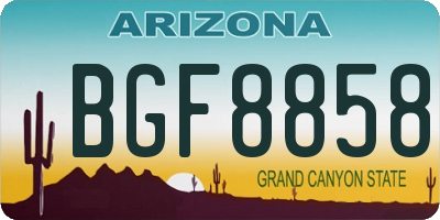 AZ license plate BGF8858