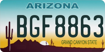 AZ license plate BGF8863