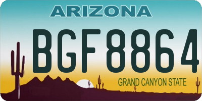 AZ license plate BGF8864