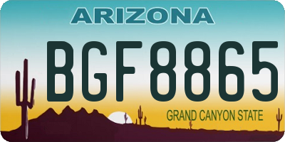 AZ license plate BGF8865