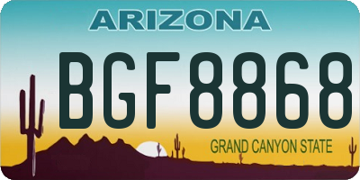 AZ license plate BGF8868