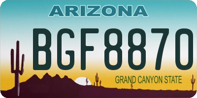 AZ license plate BGF8870