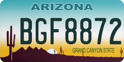 AZ license plate BGF8872