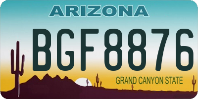 AZ license plate BGF8876