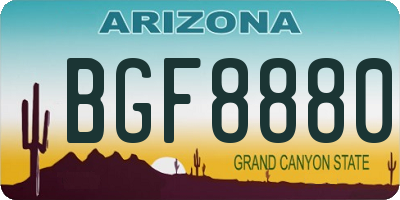 AZ license plate BGF8880