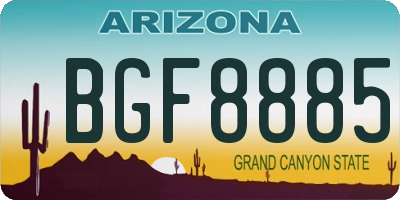 AZ license plate BGF8885