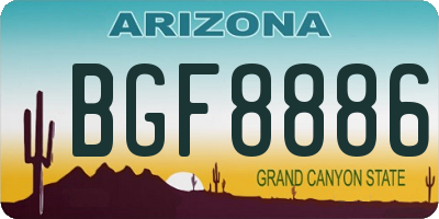 AZ license plate BGF8886