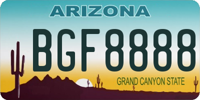 AZ license plate BGF8888
