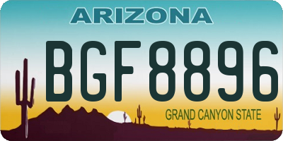 AZ license plate BGF8896