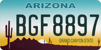 AZ license plate BGF8897