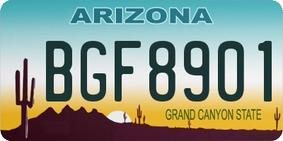 AZ license plate BGF8901