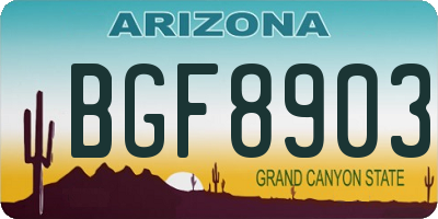 AZ license plate BGF8903