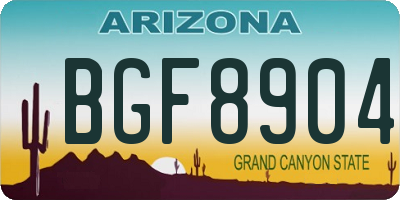 AZ license plate BGF8904