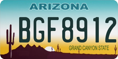 AZ license plate BGF8912