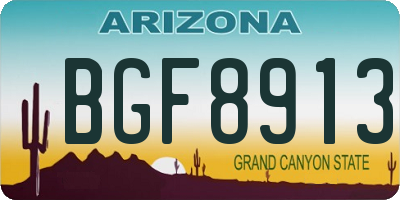 AZ license plate BGF8913