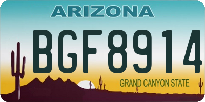 AZ license plate BGF8914