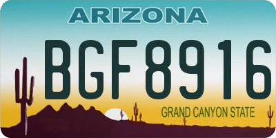 AZ license plate BGF8916
