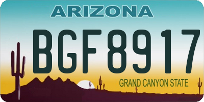 AZ license plate BGF8917