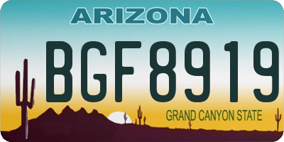 AZ license plate BGF8919