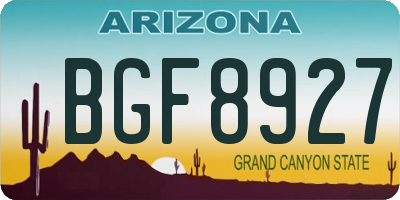 AZ license plate BGF8927