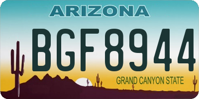 AZ license plate BGF8944