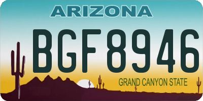 AZ license plate BGF8946