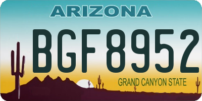 AZ license plate BGF8952