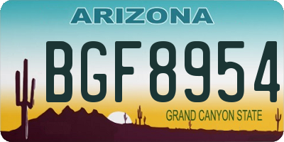 AZ license plate BGF8954
