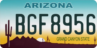 AZ license plate BGF8956