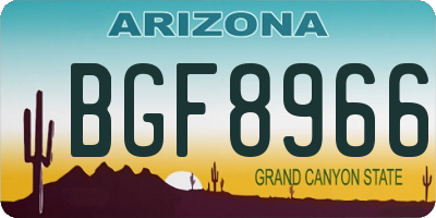 AZ license plate BGF8966