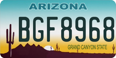 AZ license plate BGF8968