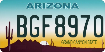 AZ license plate BGF8970