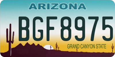 AZ license plate BGF8975