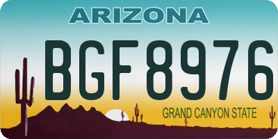 AZ license plate BGF8976