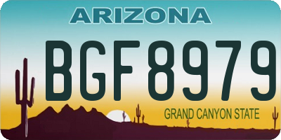 AZ license plate BGF8979