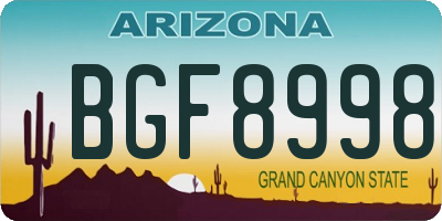 AZ license plate BGF8998