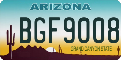 AZ license plate BGF9008
