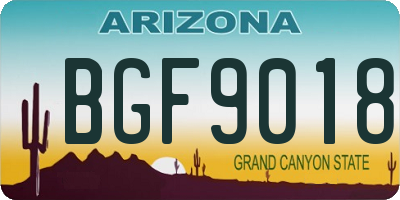 AZ license plate BGF9018